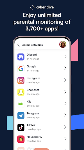 Android application Cyber Dive Parent Dashboard screenshort