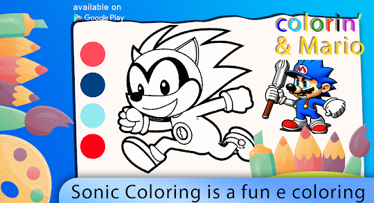 coloring super Maro hedgehog