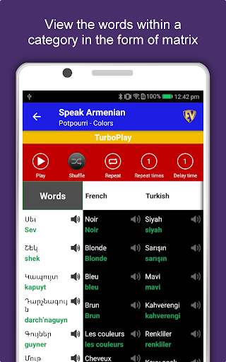 Screenshot of Learn Armenian Language App