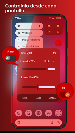Twilight: Filtro de luz azul Captura de Pantalla de la Aplicación Android 5