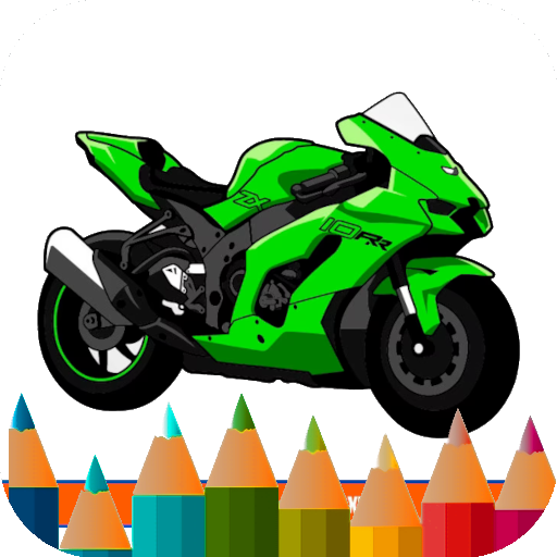 coloring ninja racing motor logo