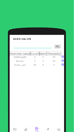 My Fitness Diary Screen 3