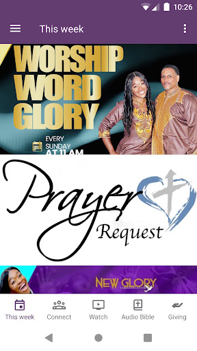 Android application New Glory Christian Center screenshort