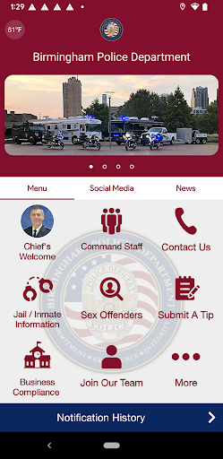 Android application Birmingham Police Department screenshort
