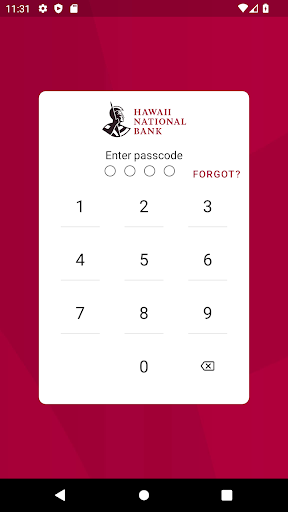 Android application Hawaii National Bank screenshort
