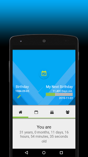 Android application Birthday calculator (Planetary screenshort
