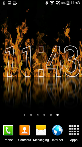 Fire Clock Live Wallpaper