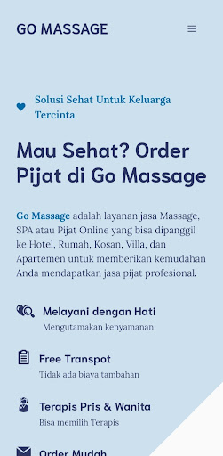 Android application Go Massage screenshort