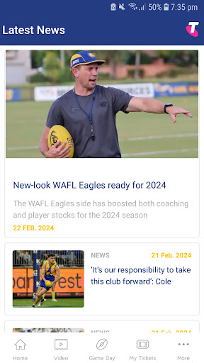 West Coast Eagles Official App Screen 2