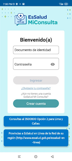 Android application EsSalud Mi Consulta screenshort