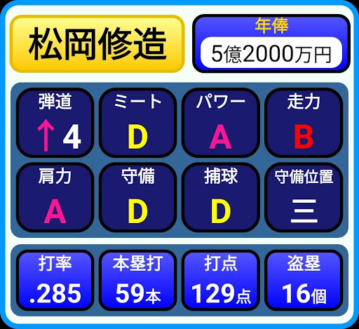 Android application 野球診断 for パワプロ screenshort