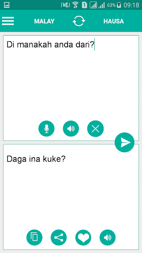 Hausa Malay Translator Screen 2