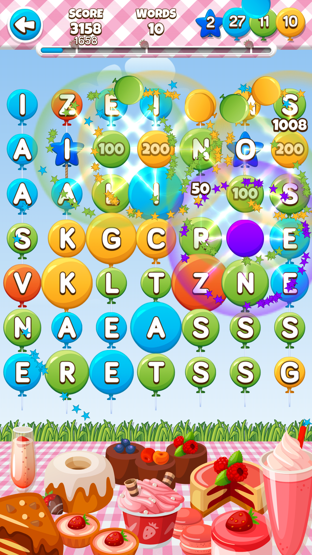 Android application Word Burst: Garden Party screenshort