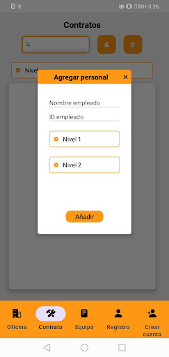 Android application JMS ingenieria registro screenshort