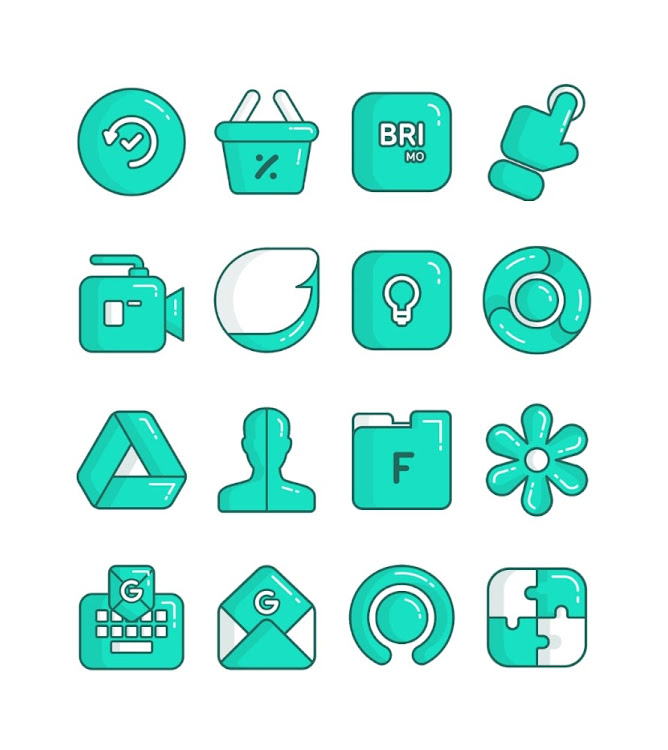Toska - Turqoise icon pack - 58 - (Android)