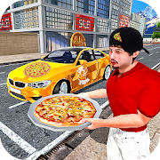 Pizza Delivery in Car  Icon