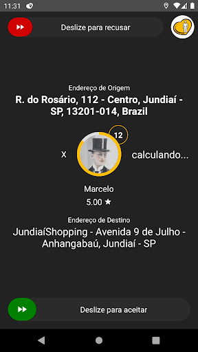 Android application SEU CARRO - Motorista screenshort