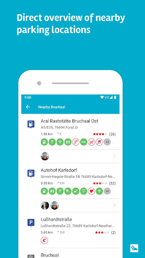 Screenshot of Truck Parking Europe