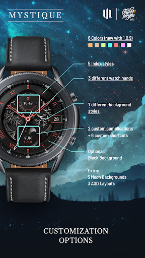 Screenshot of S4U Mystique - Gold watch face