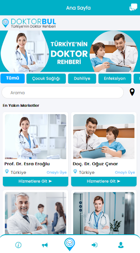 Android application Doktor Bul screenshort