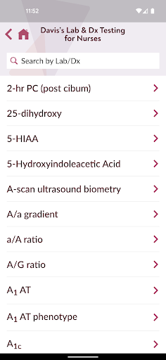 Davis Lab and Diagnostic Tests Screen 2