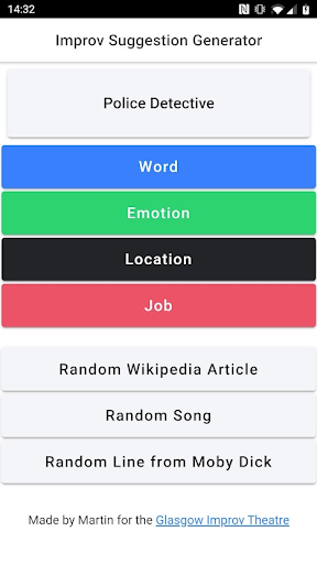 Improv Suggestion Generator