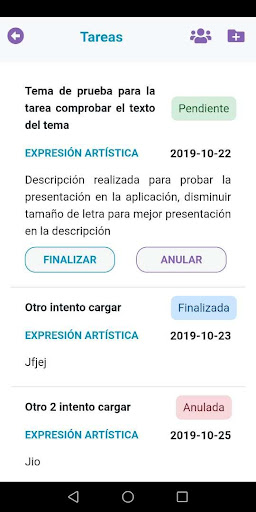 Android application Galileo Docentes screenshort