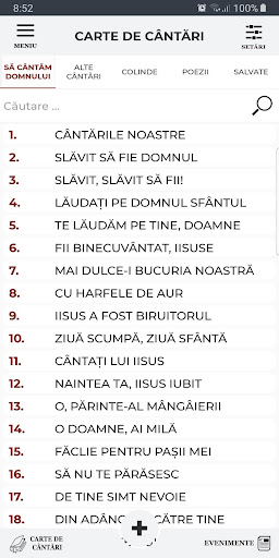 Android application Carte de Cantari OasteaDomnulu screenshort