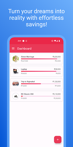 Android application Smart Savings Tracker screenshort