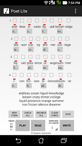 Screenshot of Poet Lite
