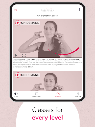 Screenshot of FaceToned Face Exercise App