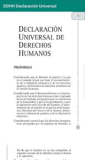 Android application Declaración Universal de Derec screenshort