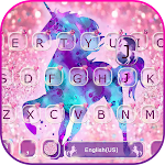 Cover Image of 下载 Pink Glisten Unicorn Keyboard  APK
