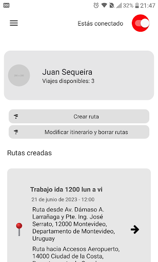 Android application HaciendoDedo conductor screenshort