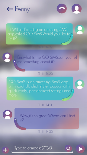 GO SMS LONELY THEME Screen 2