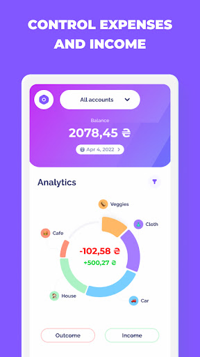 Android application Money cat: expense tracker app screenshort