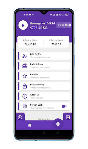 Recharge Hub -commision app Screen 3