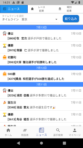 ボートレーサーのアプリ Screen 3
