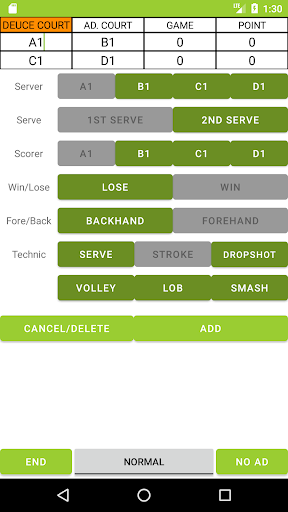 Tennis Recorder and Analysis Screen 2