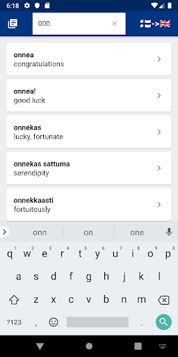 Android application Finnish Dictionary - offline a screenshort