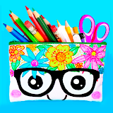How to make school supplies icon