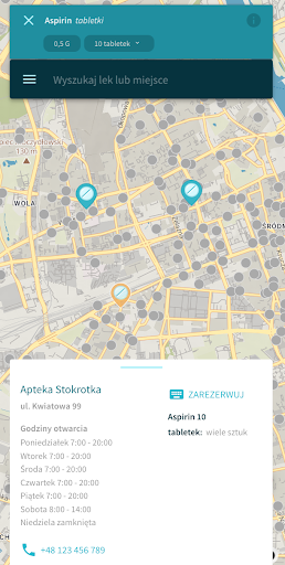 Android application GdziePoLek screenshort