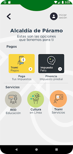 Trami app Paramo Screen 2