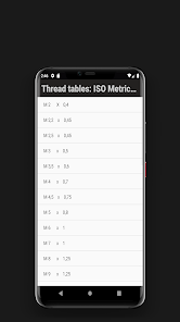 Captura de Pantalla 2 Tablas de roscas de tornillo:  android