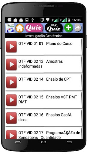 Android application Curso de Geofísica screenshort