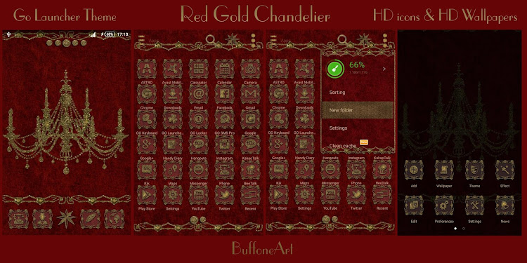 Red Gold Chandelier Go Launche - v3.2 - (Android)