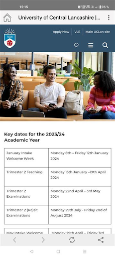 UCLan London Mobile App Screen 3