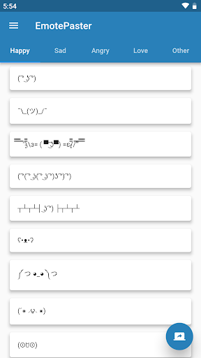 Android application EmotePaster - Copy and Paste P screenshort