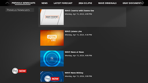 Screenshot of WAVE Local News