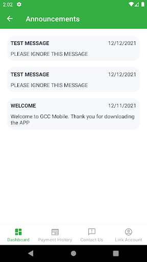 Android application GCC Mobile screenshort